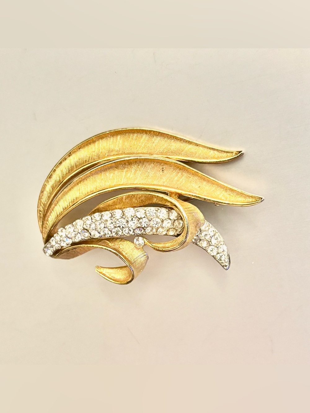 BSK signed leaf brooch
